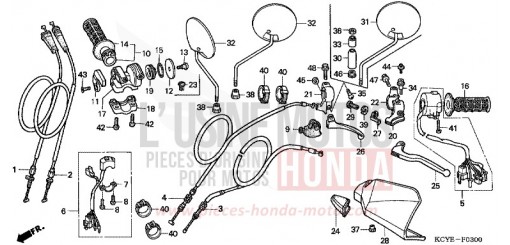 HANDLE LEVER/SWITCH/CABLE XR400R4 de 2004